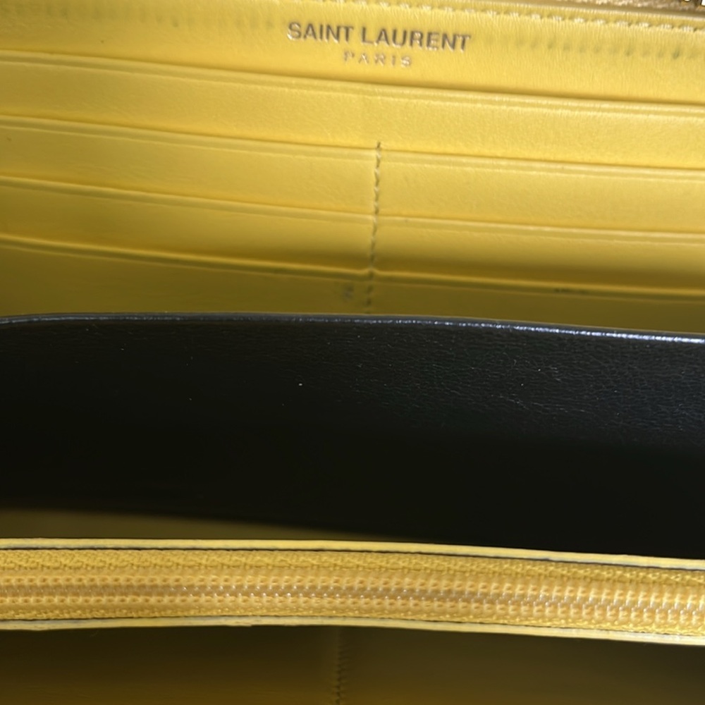Saint Laurent Authentic Yellow Zip Around Long Wallet good used condition. - Picture 4 of 8